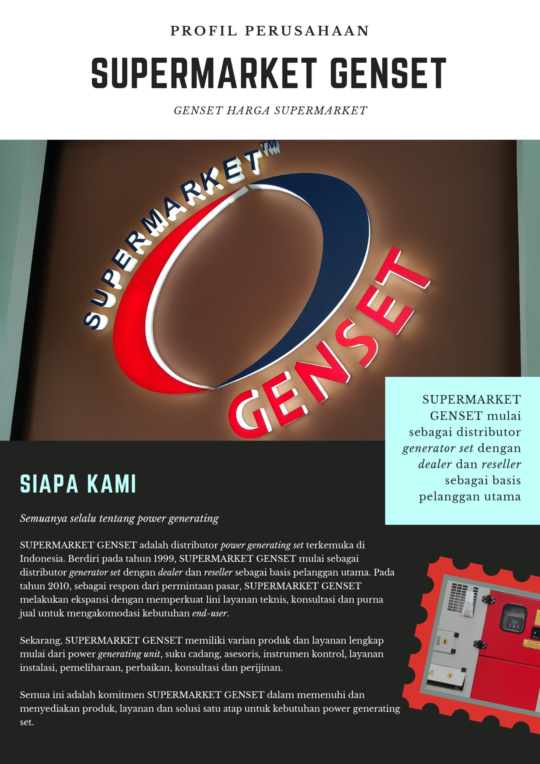 JUAL GENSET DIESEL OPEN SILENT SUPERMARKET GENSET